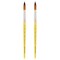 Creative Inspirations Dura-Handle Round Short Handle Paint Brush Set of 2- Solid Resin Handle, Synthetic Taklon Paint Brushes, Round Brush for Oils, Acrylics, Watercolors- Handles Do Not Chip or Crack